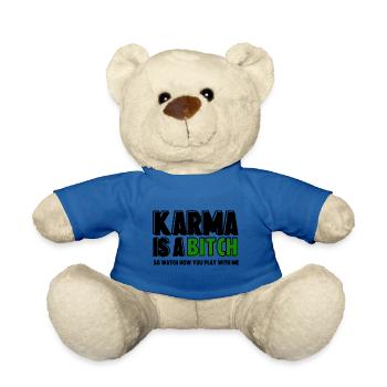 FUCK THIS SHIT Lustig Karma T-Shirt - Teddy - Königsblau - Vorne