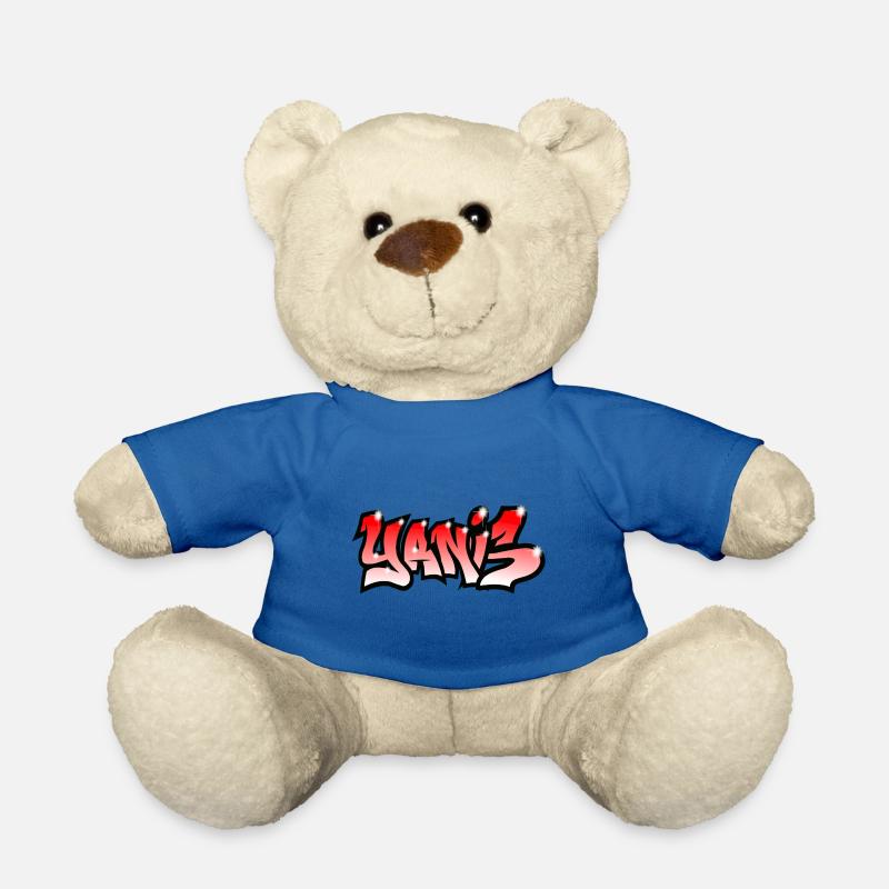 graffiti tag first name YANIS red - Teddy Bear - royal blue
