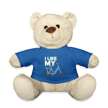 J’aime mon T-shirt vélo & cadeau - Nounours - bleu roi - Devant