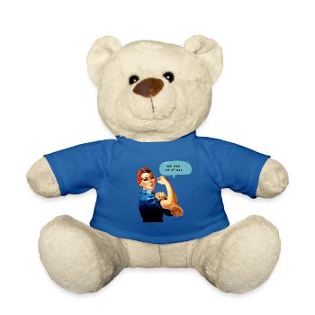Rosie 'We Can Do It All' - Teddy Bear - royal blue - Front