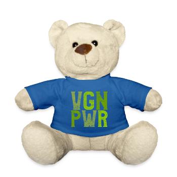 Vegan force saying - Teddy Bear - royal blue - Front