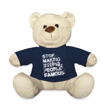 stop fooling stupid people - Teddy Bear - french navy - Front
