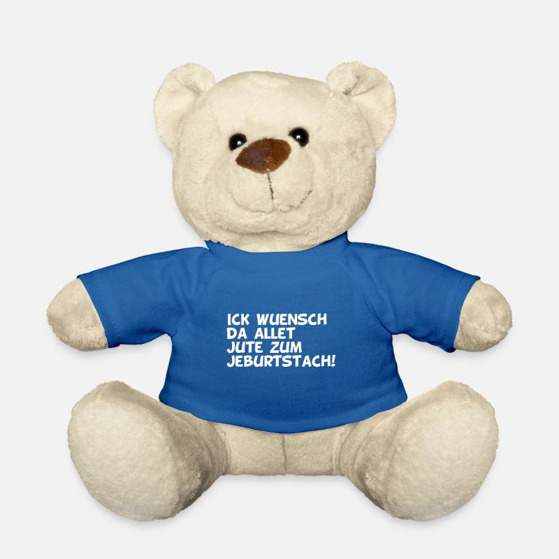 Happy Birthday Berliner dialect - Teddy Bear - royal blue
