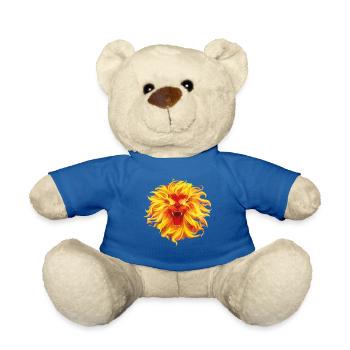 Lion's head fire lion - Teddy Bear - royal blue - Front