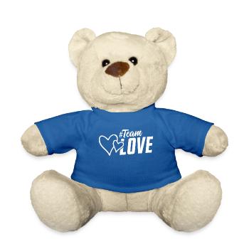 team love love hearts heart - Teddy Bear - royal blue - Front