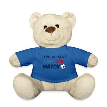 J'peux pas ! J'ai Match de Foot - Je ne peux pas - Nounours - bleu roi - Devant