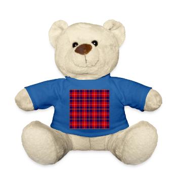 blau-roter Schotte - Teddy - Königsblau - Vorne