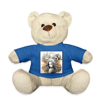 BadX Art Kunst City Woman Design - Teddy Bear - royal blue - Front