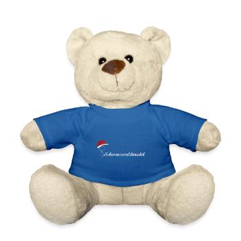 Schwarzwaldmädel - hübsche Frau mit Bollenhut - Teddy - Königsblau - Vorne