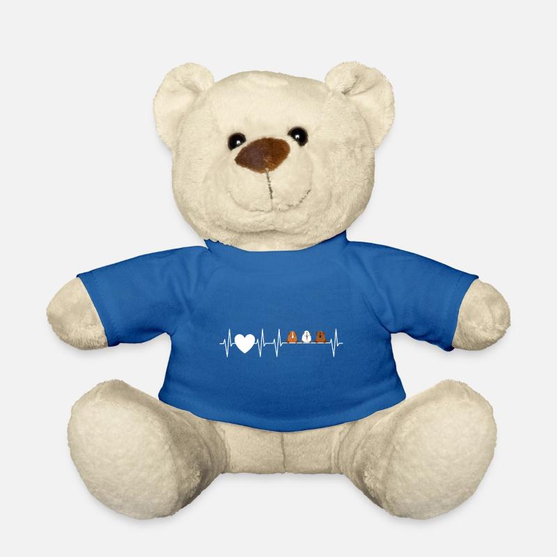 Cadeau de cochon d'Inde doux de battement de coeur - Nounours - bleu roi