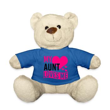 Meine Tante liebt mich - Lustiges Kinder T-Shirt - Teddy - Königsblau - Vorne