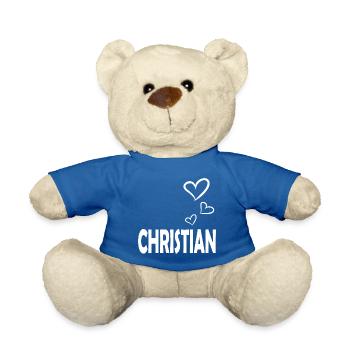 Dear loving gift idea CHRISTIAN - Teddy Bear - royal blue - Front