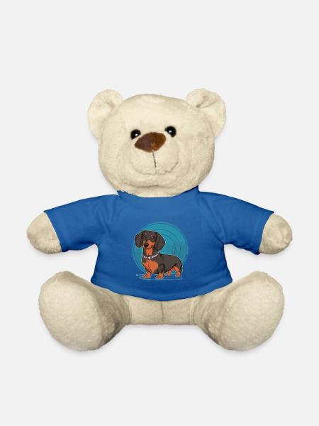 Cooler Cartoon Dackel - Teddy - Königsblau