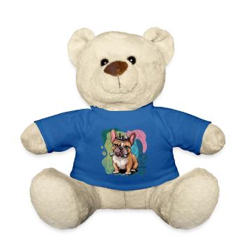 French bulldog playing chess - Teddy Bear - royal blue - Front