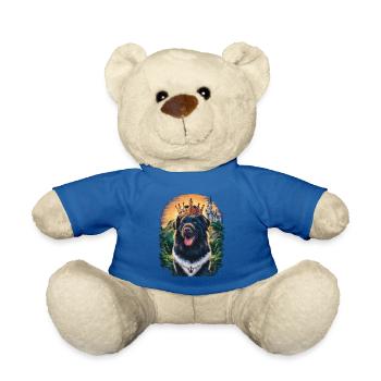 Grand chien de Münsterland avec couronne et serrure - Nounours - bleu roi - Devant