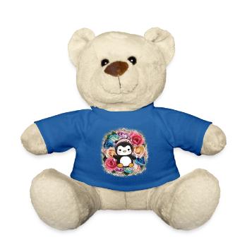 Cartoon Kawaii Pinguin mit Krone - Teddy - Königsblau - Vorne