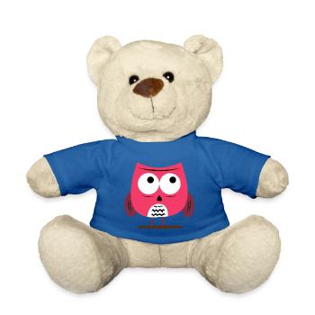 Hibou mignon - Hiboux Hibou mignon - Rose / Violet - Nounours - bleu roi - Devant