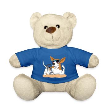 dog mobile beagle sunglasses gift idea gassi - Teddy Bear - royal blue - Front