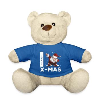 J'adore Noël tamponner le père Noël - Nounours - bleu roi - Devant