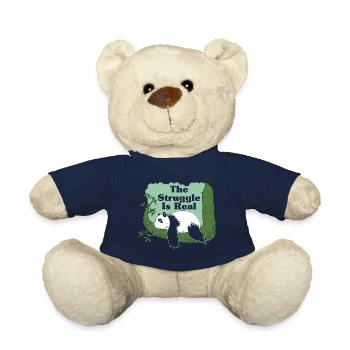 The Struggle Is Real Funny Panda Face Gift - Teddy Bear - french navy - Front