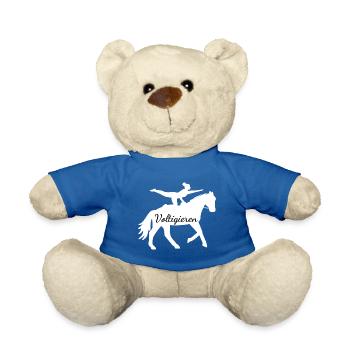 Cheval blanc avec sauteur - cheval de saut - Nounours - bleu roi - Devant