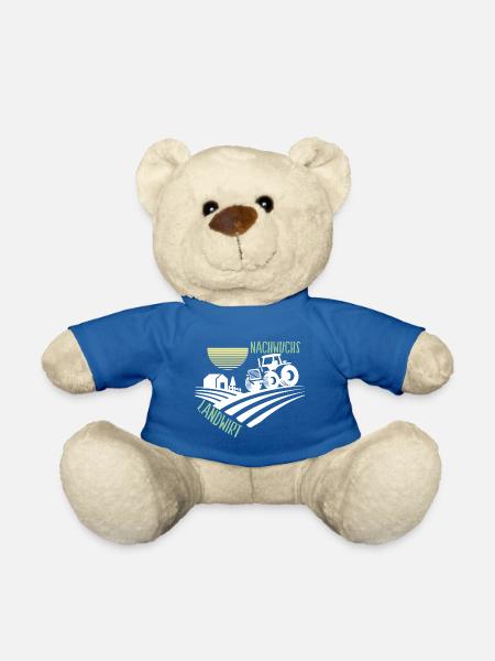 Traktor Nachwuchs Landwirt Landwirtschaft Geschenk - Teddy - Königsblau