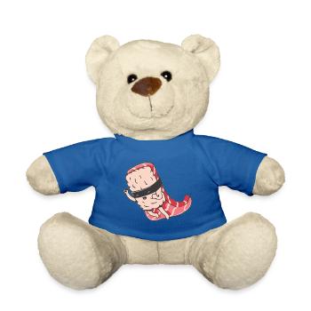 Sushi Superheld Illustration Geschenk - Teddy - Königsblau - Vorne