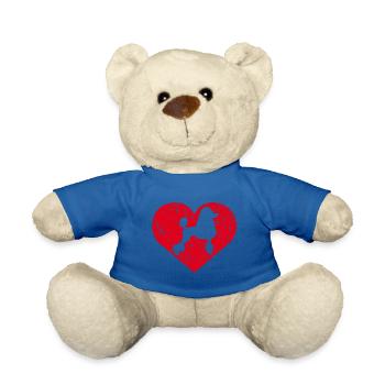 Poodle Heart - Teddy Bear - royal blue - Front