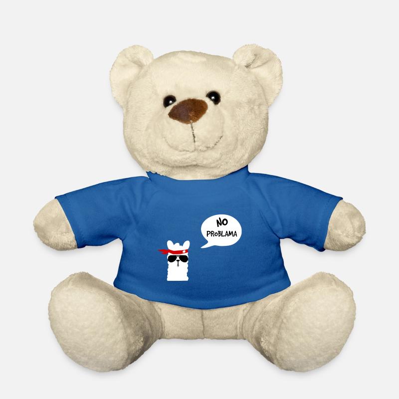 No Problama Lama weiss - Teddy - Königsblau