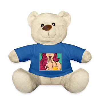 Fuck finger Sexy lady girl power pop art geschenk - Teddy - Königsblau - Vorne