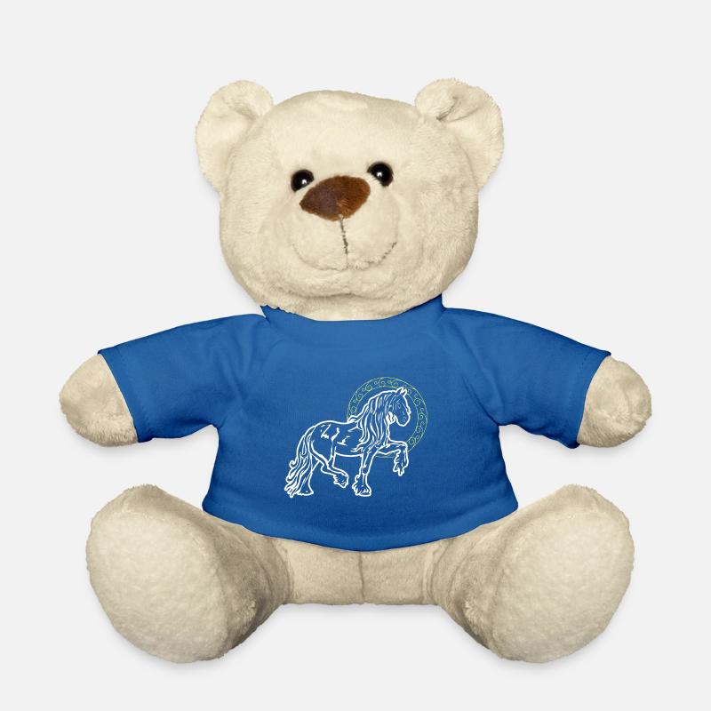 Friese Pferd Stolz Lustig Kreis Goldring Geschenk - Teddy - Königsblau