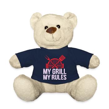 Mon barbecue mes règles - Nounours - bleu marine - Devant