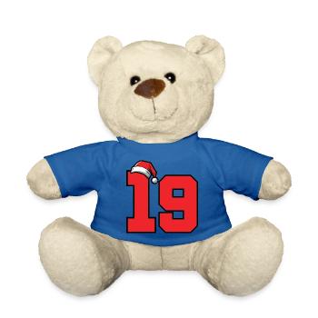 19 Numéro Noël - Nounours - bleu roi - Devant