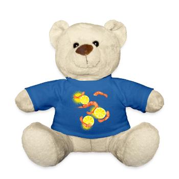 Prawns or shrimp with lemon slices - Teddy Bear - royal blue - Front
