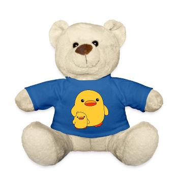 Baby Duck Child Sister Brother Ducks Siblings - Teddy Bear - royal blue - Front