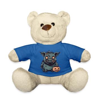 Cochon Halloween Zombie Sanglier - Nounours - bleu roi - Devant