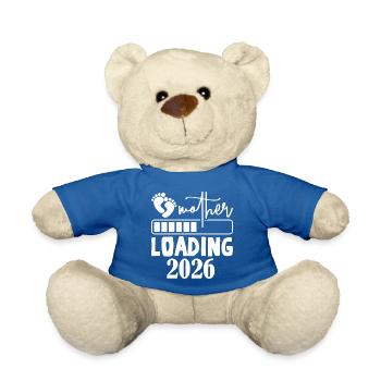 Mom Loading 2026 Pregnancy - Teddy Bear - royal blue - Front