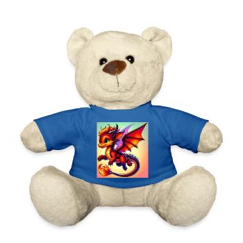 dragon - Teddy Bear - royal blue - Front