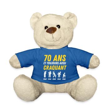 70 ans humour anniversaire vintage - Nounours - bleu roi - Devant