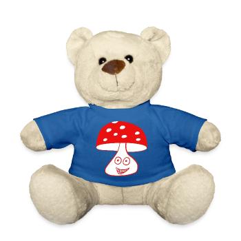 Fröhlicher Pilz mit Gesicht - Teddy - Königsblau - Vorne
