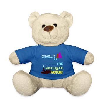 Charlie and the weird chocolate "maker" - Teddy Bear - royal blue - Front