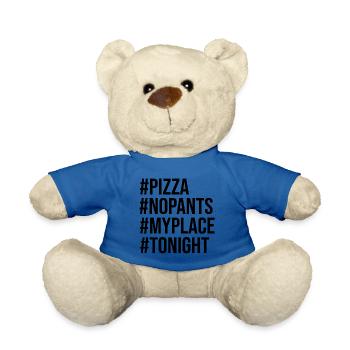 Hashtag Pizzanacht (schwarz) - Teddy - Königsblau - Vorne