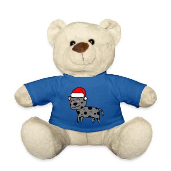 Leopard Comic Weihnachten Xmas - Teddy - Königsblau - Vorne