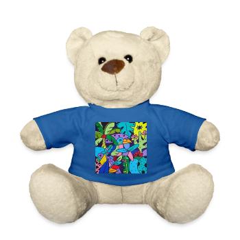 The Pop Art toucan - Teddy Bear - royal blue - Front