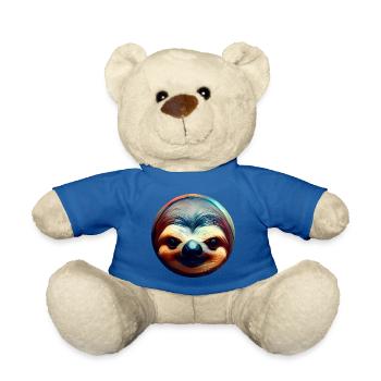 Colorful Abstract Sloth, Creative Animal Design - Teddy Bear - royal blue - Front
