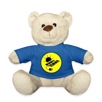 Solar energy photovoltaic system symbol - Teddy Bear - royal blue - Front
