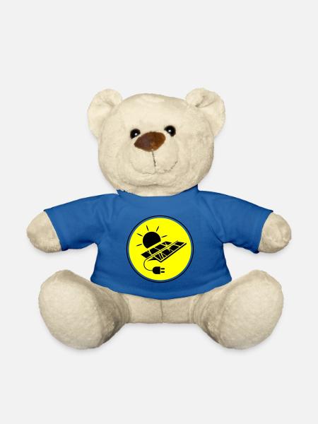 Solar Energie Photovoltaik Anlage Symbol - Teddy - Königsblau
