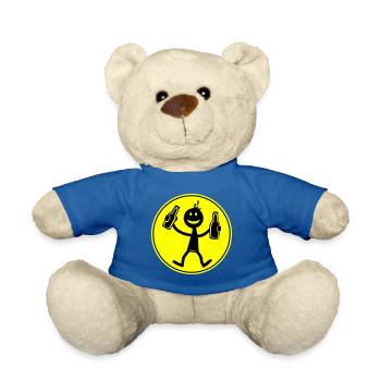Drinking Beer - Teddy Bear - royal blue - Front