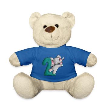 2. Geburtstag Elefant - Teddy - Königsblau - Vorne
