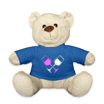 Wine Glass Red Wine Symbol Wine - Teddy Bear - royal blue - Front